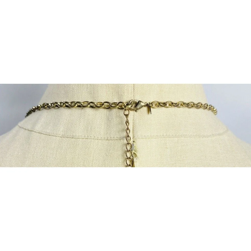 Avon Long Tigers Eye Acrylic Bead Statement Necklace Boho 36” - Picture 4 of 4